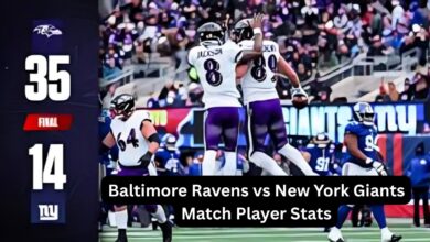 Baltimore Ravens vs New York Giants Match Player Stats